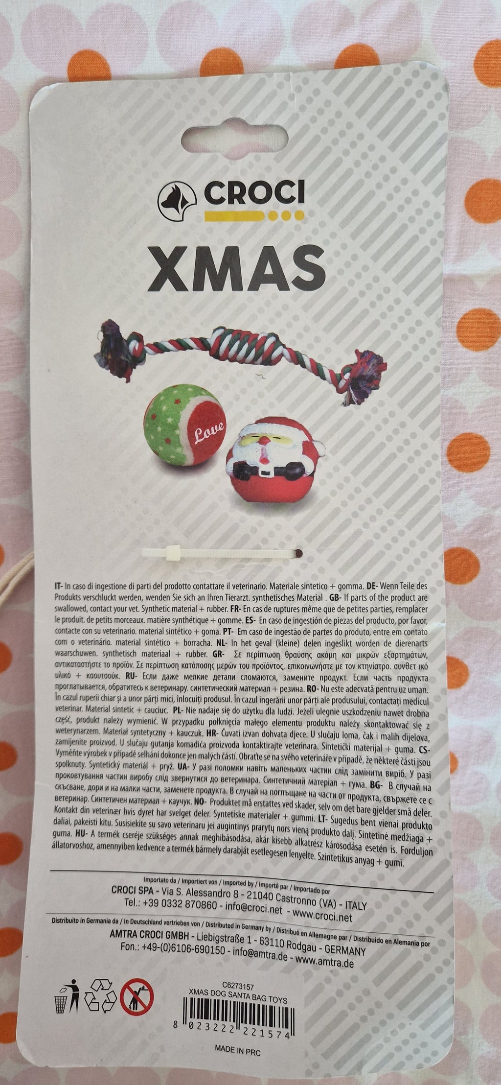 Saquito con juguetes navideños CROCI