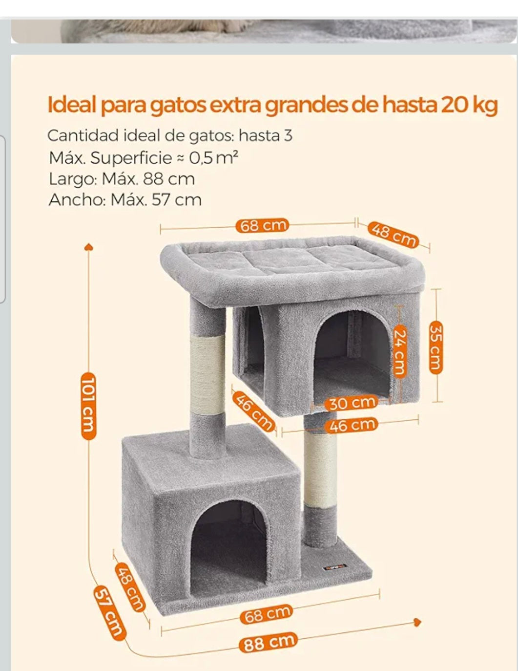 Árbol rascador con casas de Feandrea